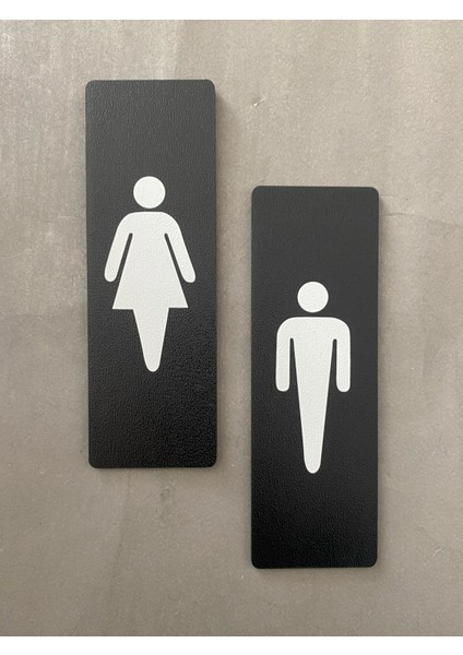 Siyah Mdf Serisi Wc Kadın&erkek Set Yönlendirme Levhası