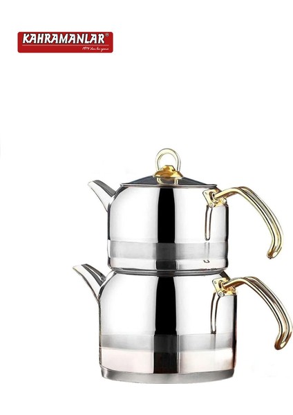 Renkli Enza Mega Gold Çaydanlık Takımı, şık ve kullanışlı çelik tasarım, 2-2.99 L indirimleri