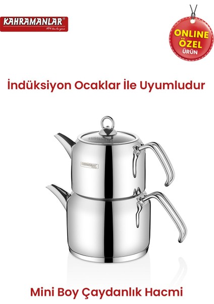 Şık ve kullanışlı 4 parçalı mini çaydanlık seti, altın renk, paslanmaz çelik materyal