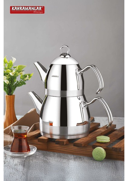 Çok Renkli Şık Çaydanlık Takımı, Estetik ve Kullanışlı Paslanmaz Çelik Set