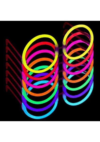 Glow Stick Parti Gözlüğü Glow Partisi Yuvarlak Şekilli Fosforlu Gözlük 6 Adet (3791)