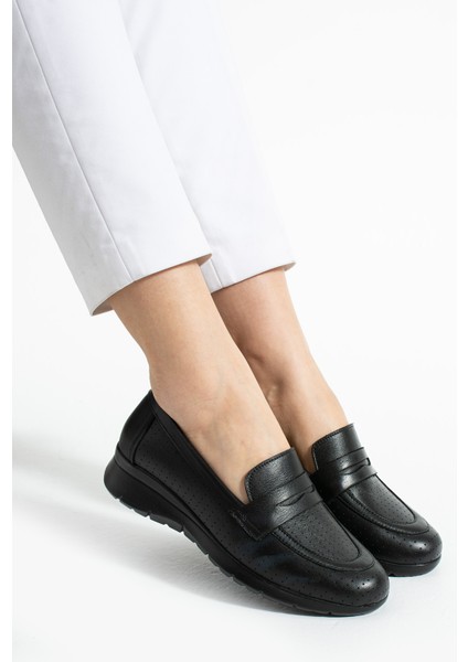 Hemp Kadın Deri Siyah Günlük Ayakkabı