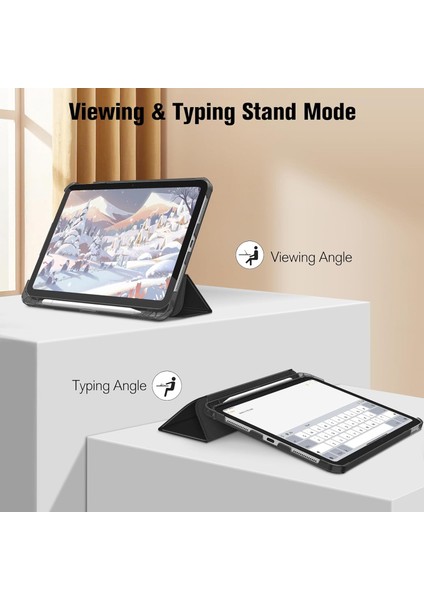 Apple iPad 11.nesil A16 2025/10. Nesil 2022 Kılıf Flip Cover Kalem Bölmeli Akıllı Uyku Modlu Standlı Kapaklı Arkası Renkli Pc Case