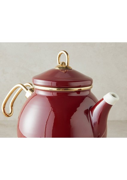 Bordo Emaye Çaydanlık, şık ve dayanıklı tasarım, 1,1 L hacim modelleri