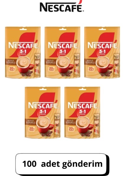 Nescafé 3'ü 1 Arada Sütlü Köpüklü 10'lu Paket 10x17.4 gr