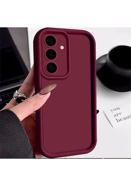 Oppo A16 Kılıf Yumuşak Lansman Silikon Kamera Korumalı Çıkıntılı 3D Kalın Kenarlı Coffe Kapak
