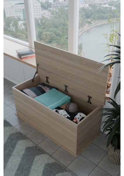 Pratik ve Şık Kapaklı Sandık | Geniş İç Hacimli Çok Amaçlı Depolama Kutusu |Salon, Çocuk Odası ve Yatak Odası İçin Modern Tasarımlı Kapaklı Sandık 100x40 cm fiyatları