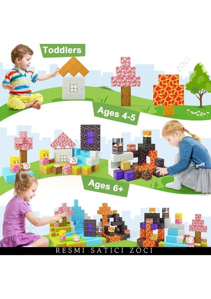 150PCS Mc Minecraft Manyetik Yapı Taşları Çocuk Eğitim Küpü Montaj Yapı Taşları Oyuncak Hediyeler (Yurt Dışından)