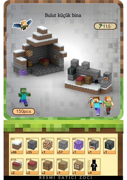 150PCS Mc Minecraft Manyetik Yapı Taşları Çocuk Eğitim Küpü Montaj Yapı Taşları Oyuncak Hediyeler (Yurt Dışından)