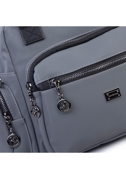 Çok Gözlü Orta Boy Omuz ve Çapraz Çanta Gri Siyah Buzzy modelleri