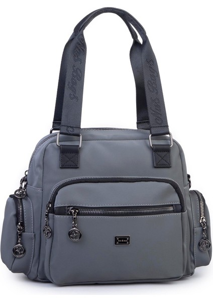 Çok Gözlü Orta Boy Omuz ve Çapraz Çanta Gri Siyah Buzzy fırsatları