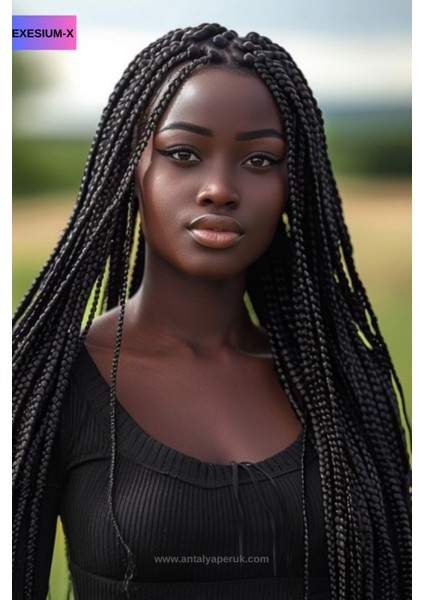 Afrika Örgüsü ve Rasta Için Sentetik Saç 165 gr 210 cm Siyah