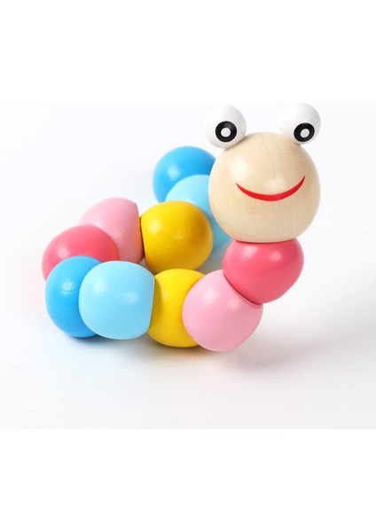 Renkli Çeşitli Twister Tırtıl Hayvan Bebek Ahşap Entelektüel Oyuncaklar 0-3 Yaş Bebek Eğlenceli Oyuncaklar (Yurt Dışından)