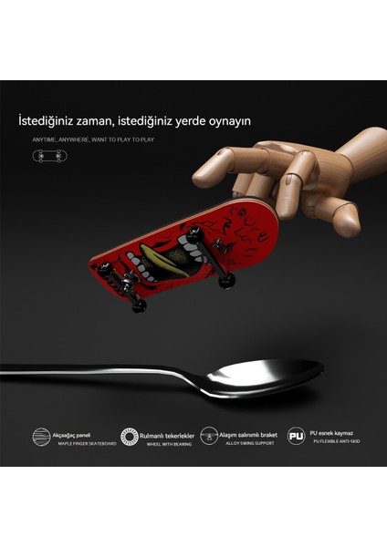 Profesyonel Sınıf Beş Katmanlı Akçaağaç Parmak Kaykay Oyuncakları Rulmanlı (Yurt Dışından)