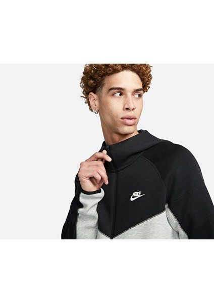 M Nk Tch Flc Fz Wr Hoodie Erkek Günlük Ceket FB7921-064 Gri modelleri