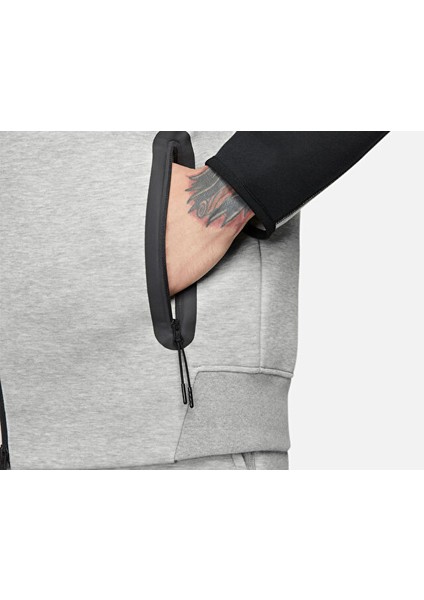M Nk Tch Flc Fz Wr Hoodie Erkek Günlük Ceket FB7921-064 Gri fırsatları