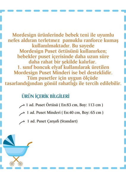 Ortopedik Puset Minderi, Örtü ve Çarşaf 3' Lü Set, Askı Stil, Animal Serisi indirimleri