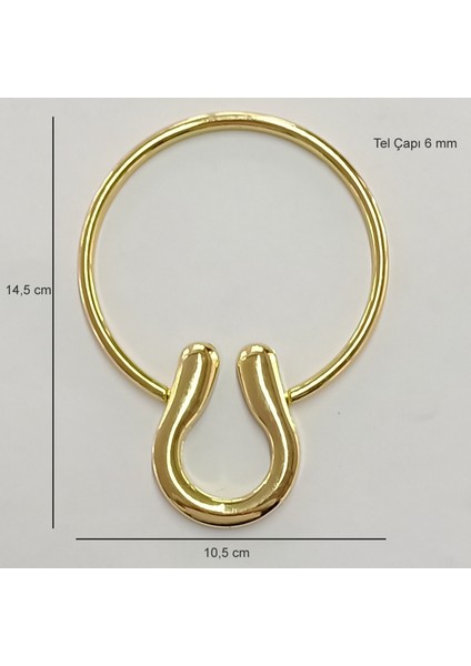 Metal Çanta Sapı. Çiftinin Fiyatıdır. Tel Kalınlığı 6 mm Dış Çapı 10,5 cm