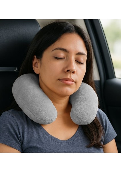 Harika Peluşş U Tipi Boyun Yastığı Yumuşak ve Ergonomik Seyahat Konforu