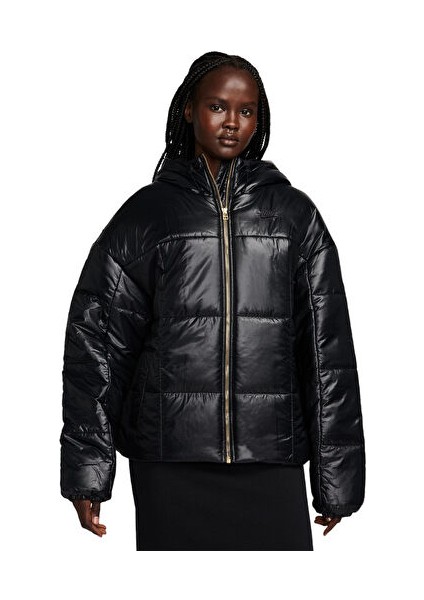 Sportswear Classic Puffer Shine Kadın Günlük Therma Fit Şişme Mont FB8769-010 Siyah