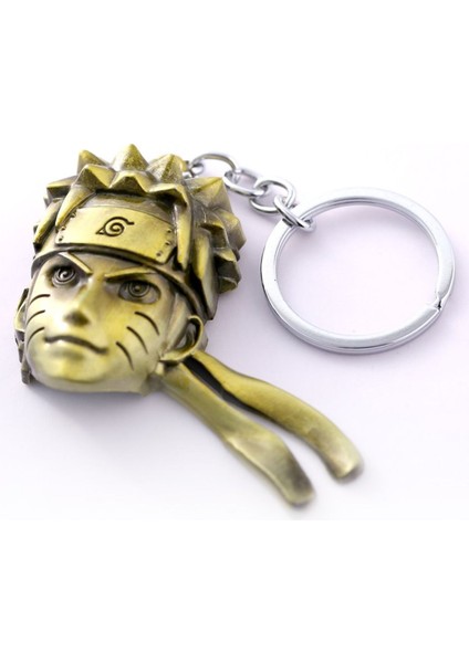 Naruto 3D Büst Figür Metal Anahtarlık - Bakır Renk - 2 Adet modelleri