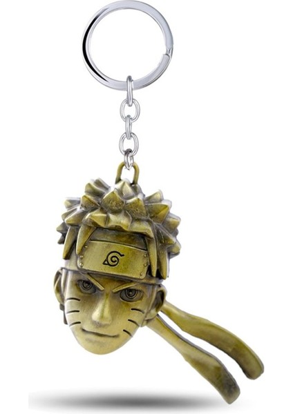 Naruto 3D Büst Figür Metal Anahtarlık - Bakır Renk - 4 Adet