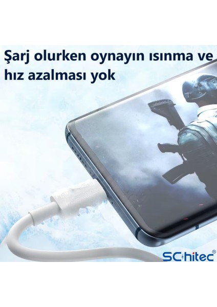 6A 120W Usba To Type-C Hızlı Data ve Turbo Fast Şarj Kablosu Beyaz K292