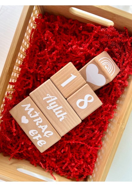 Isimli Bebek Anı Küpü 2li Set Beyaz