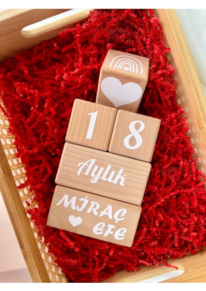 Isimli Bebek Anı Küpü 2li Set Beyaz