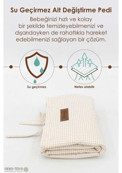 3'lü Bebek Bakım Seti Keçe Anne Bebek Organizeri, Su Geçirmez Alt Değiştirme Pedi, Alt Açma Çantası