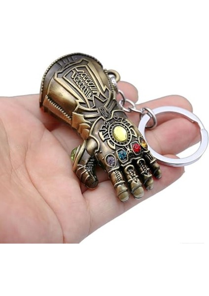 Thanos 3D El Figür Taşlı Metal Anahtarlık - Altın Renk - 1 Adet fırsatları