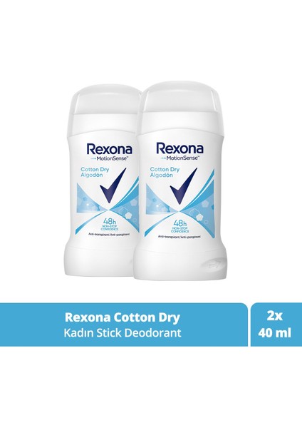 Kadın Stick Deodorant Cotton Dry 40 ml X2
