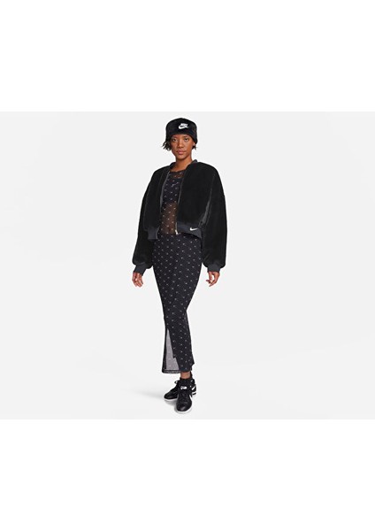 W Sportswear Kadın Günlük Çift Taraflı Bomber Ceket FB8692-010 Siyah modelleri