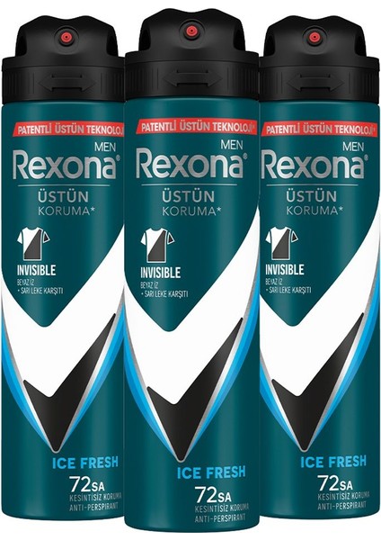 Men Erkek Sprey Deodorant Invisible Ice Fresh 72 Saat Kesintisiz Üstün Koruma 150 ml X3 fiyatları