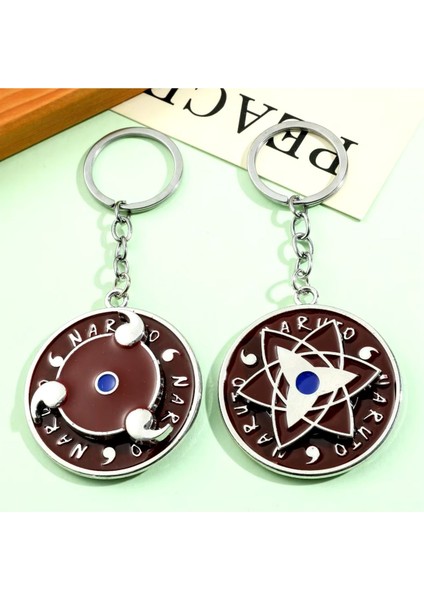 Naruto Figür Metal Anahtarlık - 1 Adet Yıldız Şekil + 1 Adet Dönence Şekil 2 Li Paket
