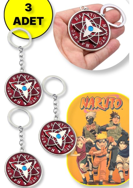 Naruto Yıldız Şekilli Metal Anahtarlık - 3 Adet