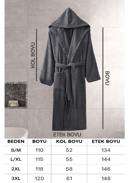 Kapüşonlu Bornoz Doğa Antrasit L/xl modelleri