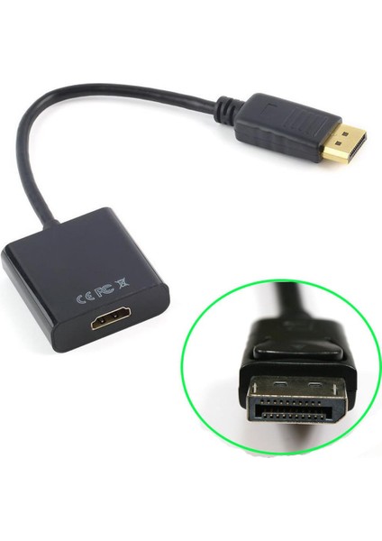 5645 Dijital Displayport To HDMI Görüntü Çevirici Aparat Siyah Displayport Çıkışlı Bilgisayarların Görüntüsünü HDMI Girişli Monitör, Projeksiyon Vb Görüntü Cihazlarına Aktarır, Çevirir. fiyatları