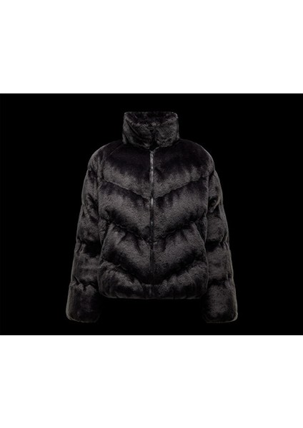 Sportswear Windpuffer Kadın Günlük Suni Kürk Ceket FV8005-010 Siyah modelleri