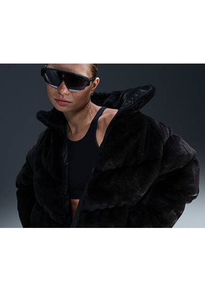 Sportswear Windpuffer Kadın Günlük Suni Kürk Ceket FV8005-010 Siyah fırsatları