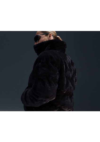 Sportswear Windpuffer Kadın Günlük Suni Kürk Ceket FV8005-010 Siyah indirimleri