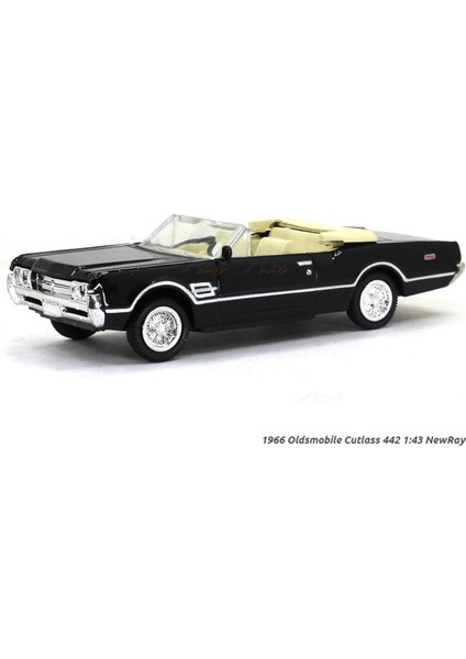 1:43 Ölçekli Lisanslı Metal Retro Amerikan Arabaları - 1966 Oldsmobile 4-4-2 - 10 cm