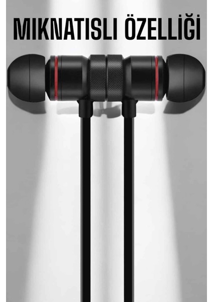 Kablolu Mıknatıslı Sport Kulaklık Bluetooth Bağlantılı