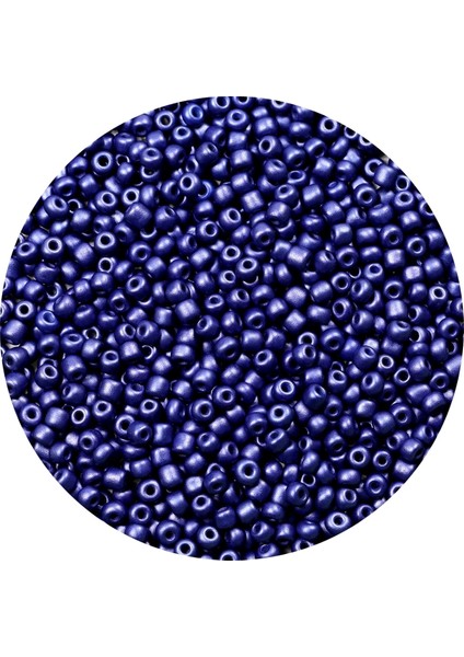 Lacivert Renk 4 mm Yaklaşık 660 Adet / 60 Gram Cam Boncuk Oya Yazma Bileklik ve Kolye