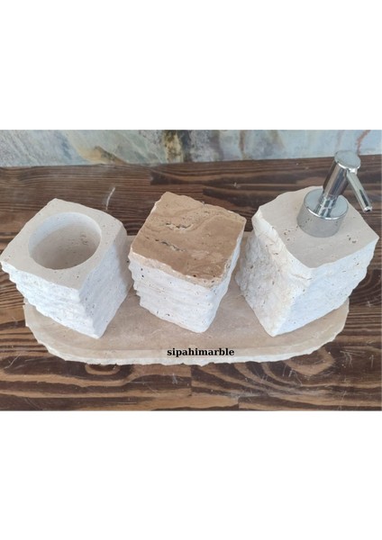 Traverten 4/lü Lüx Banyo Seti fırsatları