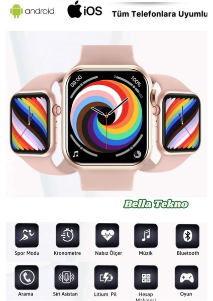 Akıllı Saat Watch 7 – Adım Sayar, Kalori Takibi ve Daha Fazlası!