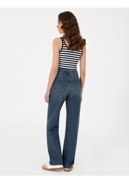 Kadın İndigo Waist Flare Fit Jean Pantolon 50301305-VR028