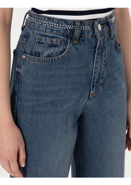 Kadın İndigo Waist Flare Fit Jean Pantolon 50301305-VR028