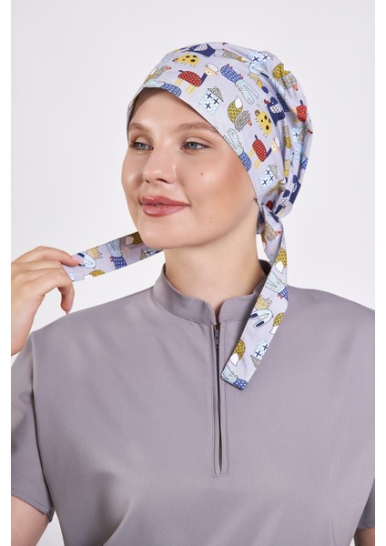 Çizgi Karakterler Gri Tesettür Bone