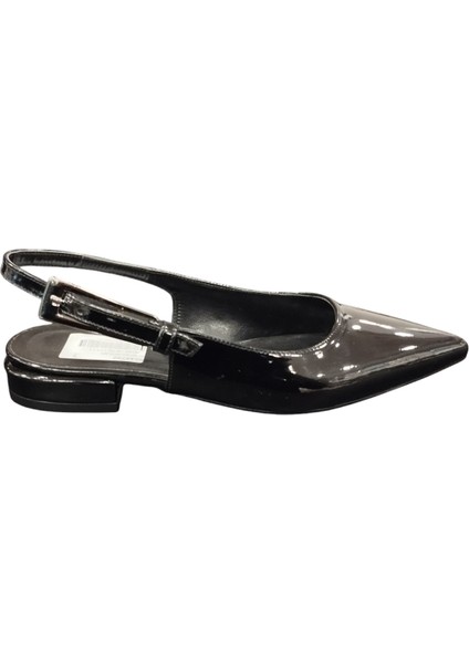 924479Z Dar Kalıp Sivri Burun 3 cm Kalın Taban Arkası Açık Tek Bant Kadın Şık Babet Ayakkabı